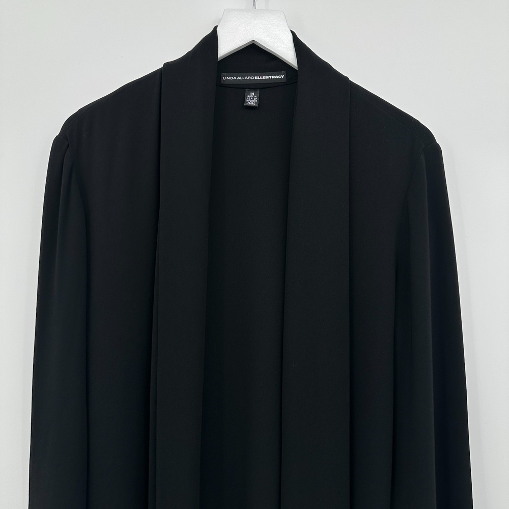 Vintage Linda Allard Ellen Tracy Jacket Duster Size 14‎ Stretch Quiet Luxury USA - Picture 3 of 12